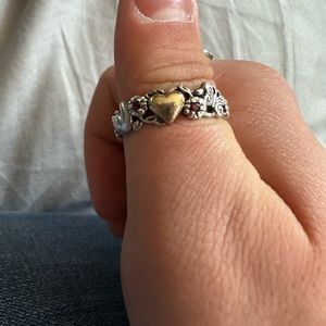Sterling silver/14kt gold ring